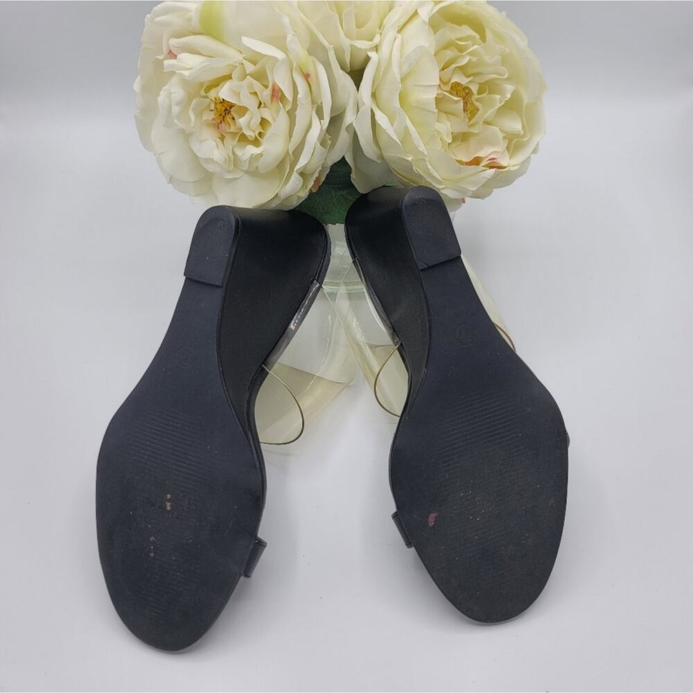 Olivia Ferguson Wedge Heels Clear / Black Size 7.5 - Picture 5 of 6